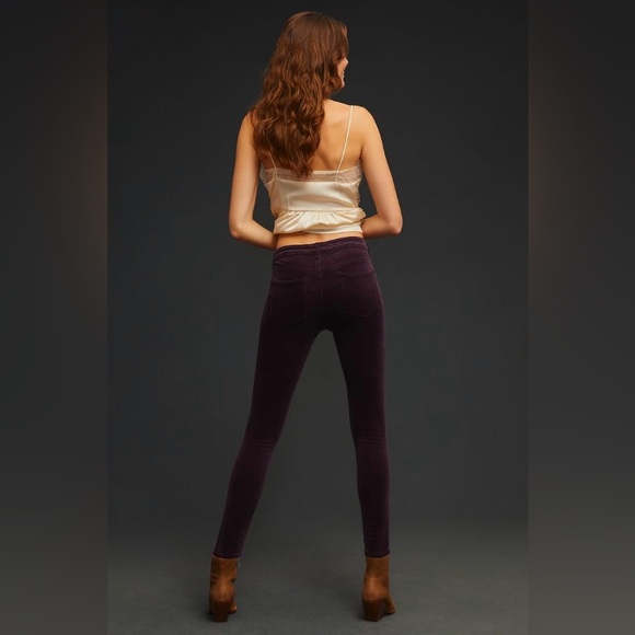 Plum/Eggplant Anthropologie Pilcro Mid Rise Corduroy Skinny Legging Pants - Picture 5 of 16